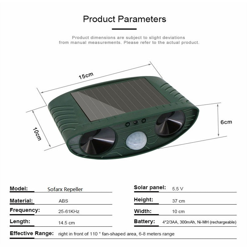 Armadillo Repellent - Ultrasonic Solar Deterrent