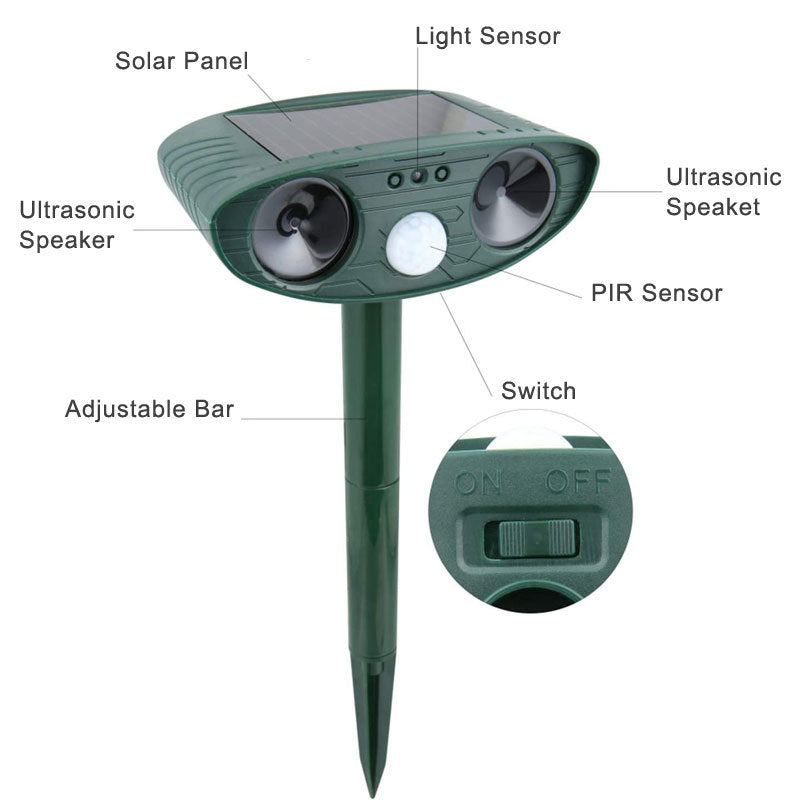 Armadillo Repellent - Ultrasonic Solar Deterrent