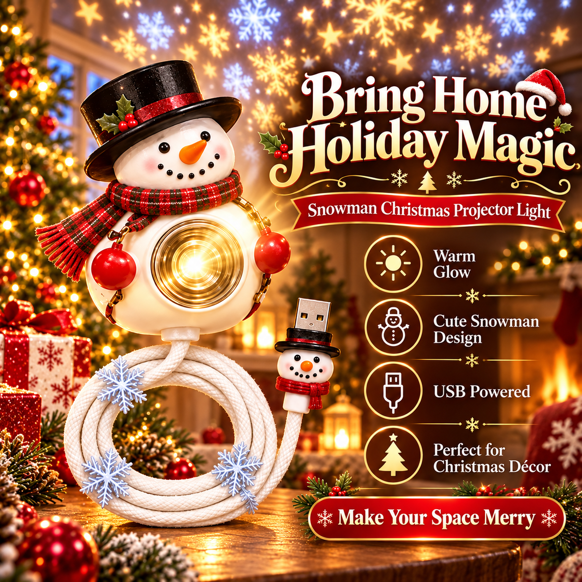Bring Home Holiday Magic β Snowman Christmas Projector Light With Festive Glow