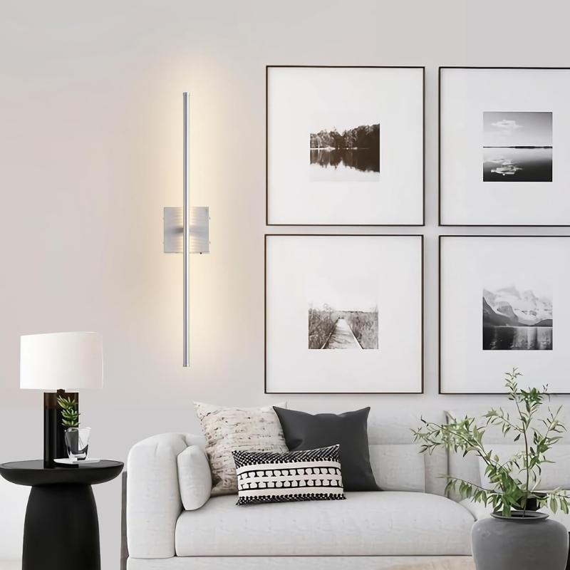 Set of two vintage-style rechargeable wall sconces with metal accents for renters