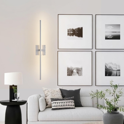 Set of two vintage-style rechargeable wall sconces with metal accents for renters