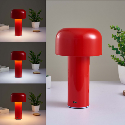 Cordless touch table lamp with mushroom design for bedroom use