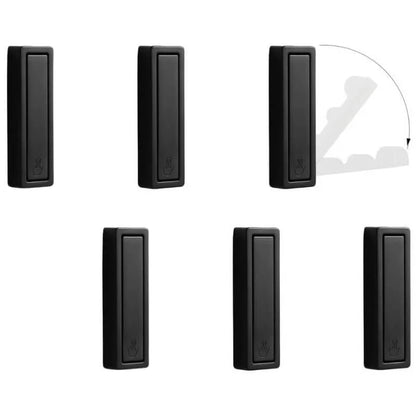 Folding coat hook folded flat against wall in small space