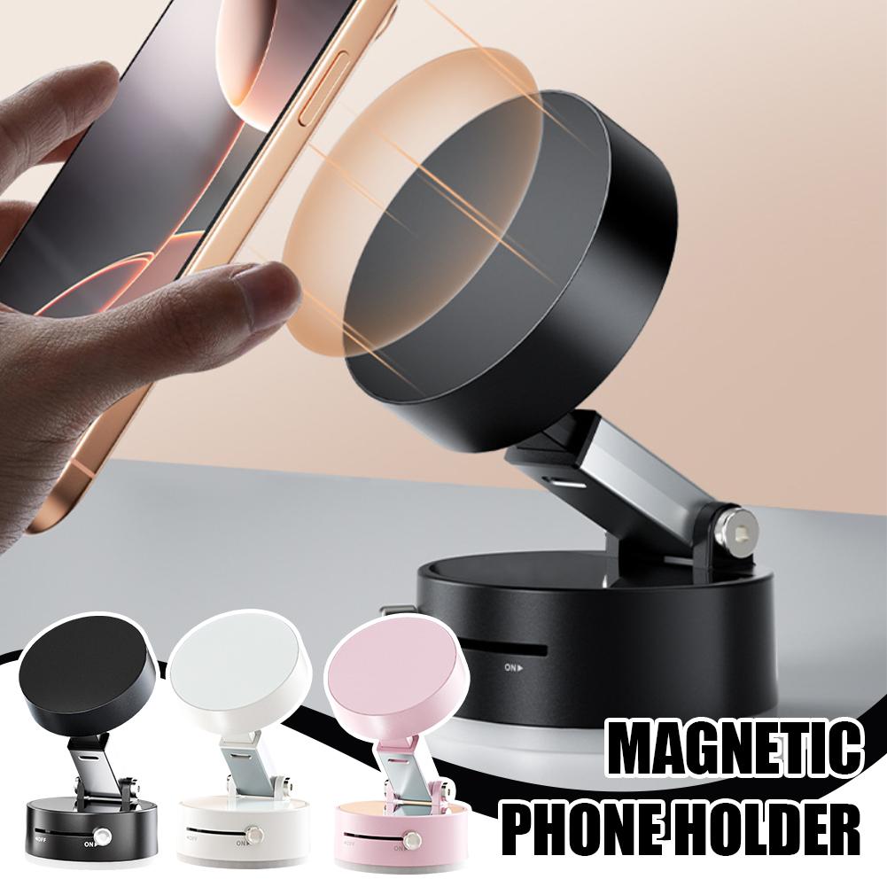 Magnetic phone mount for drivers with one-hand quick release