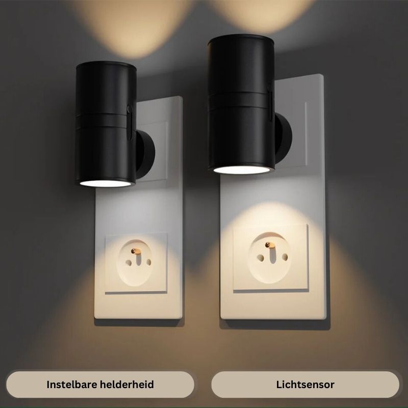 Plug-in wall sconce for renters with automatic sensor, compact design
