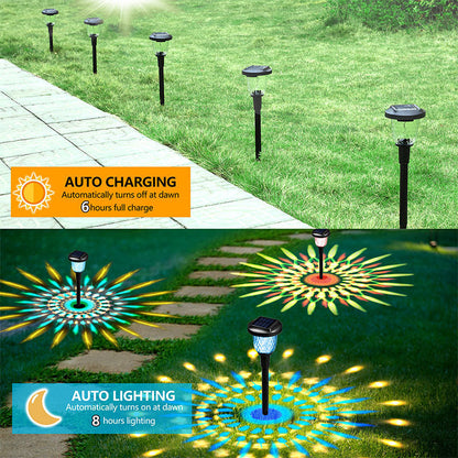 Decorative glass solar garden light with colorful RGB glow for outdoor ambiance