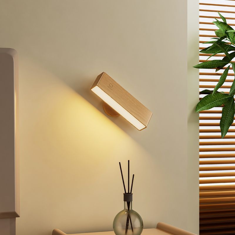 Cordless rechargeable wall sconce with magnetic mount for renters