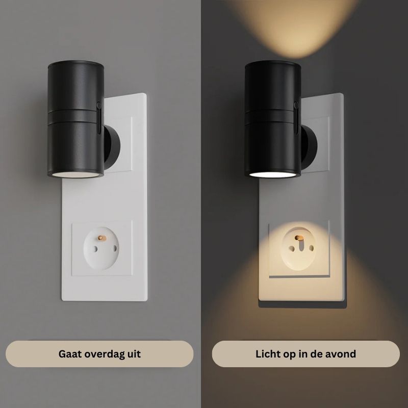 Plug-in wall sconce for renters with automatic sensor, compact design