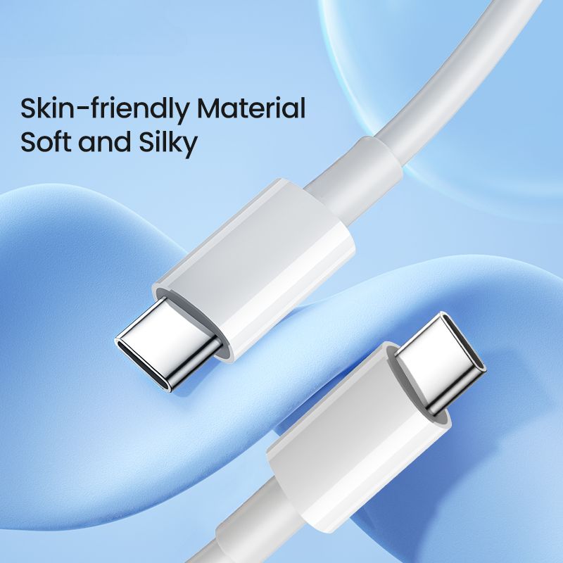 USB-C to USB-C fast charging cable with 60W PD for laptops and phones