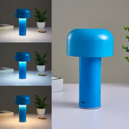 Cordless touch table lamp with mushroom design for bedroom use