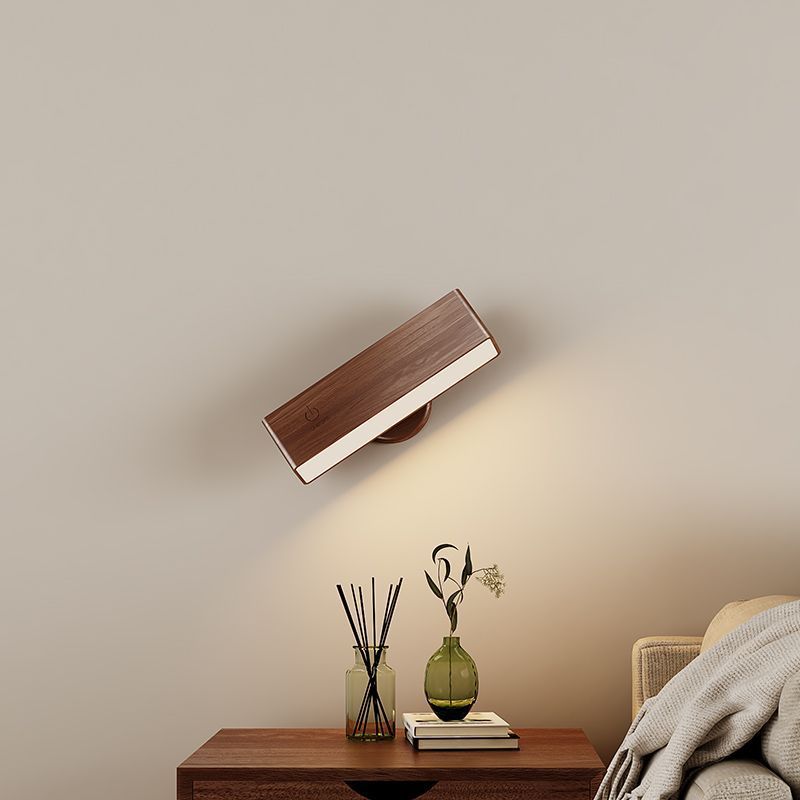 Cordless rechargeable wall sconce with magnetic mount for renters