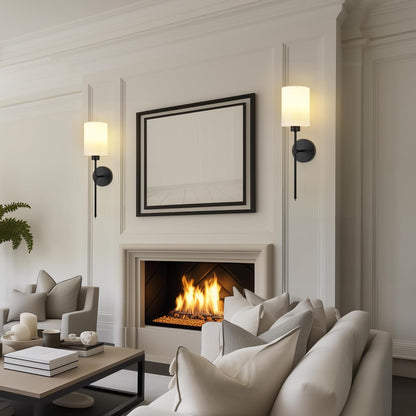 Battery-operated wireless wall sconce with remote control for renters