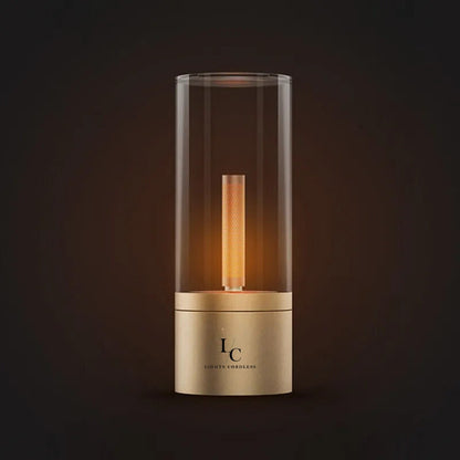 Flameless LED candle lamp with realistic flickering flame, safe for kids and pets