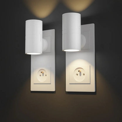 Plug-in wall sconce for renters with automatic sensor, compact design