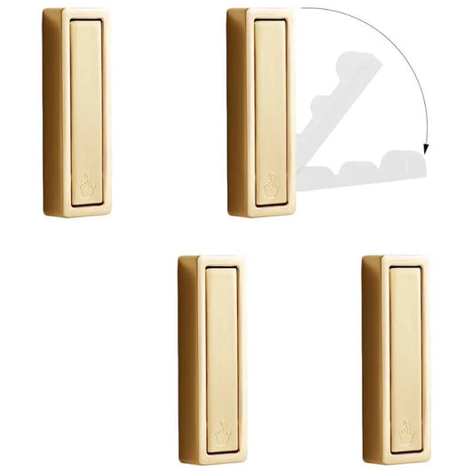 Folding coat hook folded flat against wall in small space