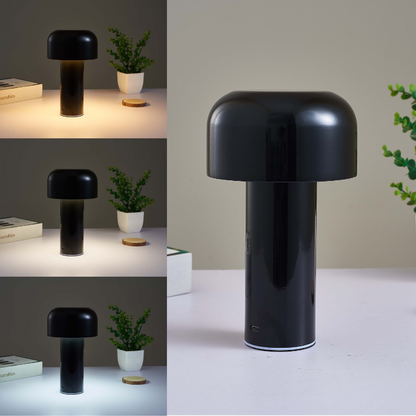 Cordless touch table lamp with mushroom design for bedroom use