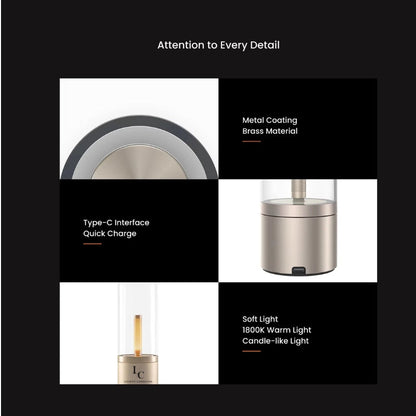 Flameless LED candle lamp with realistic flickering flame, safe for kids and pets