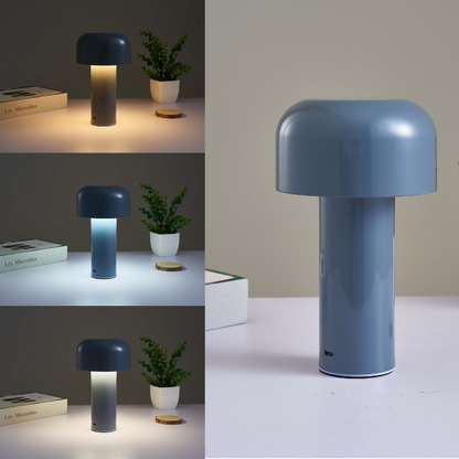 Cordless touch table lamp with mushroom design for bedroom use