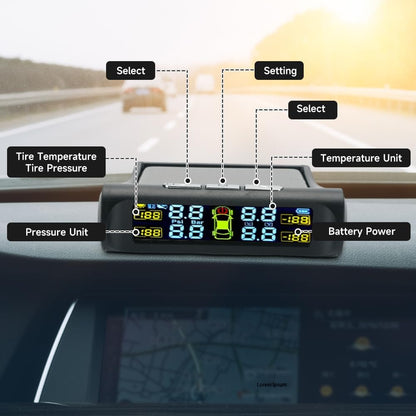 Tire pressure monitoring system with weatherproof sensors for long-distance drivers