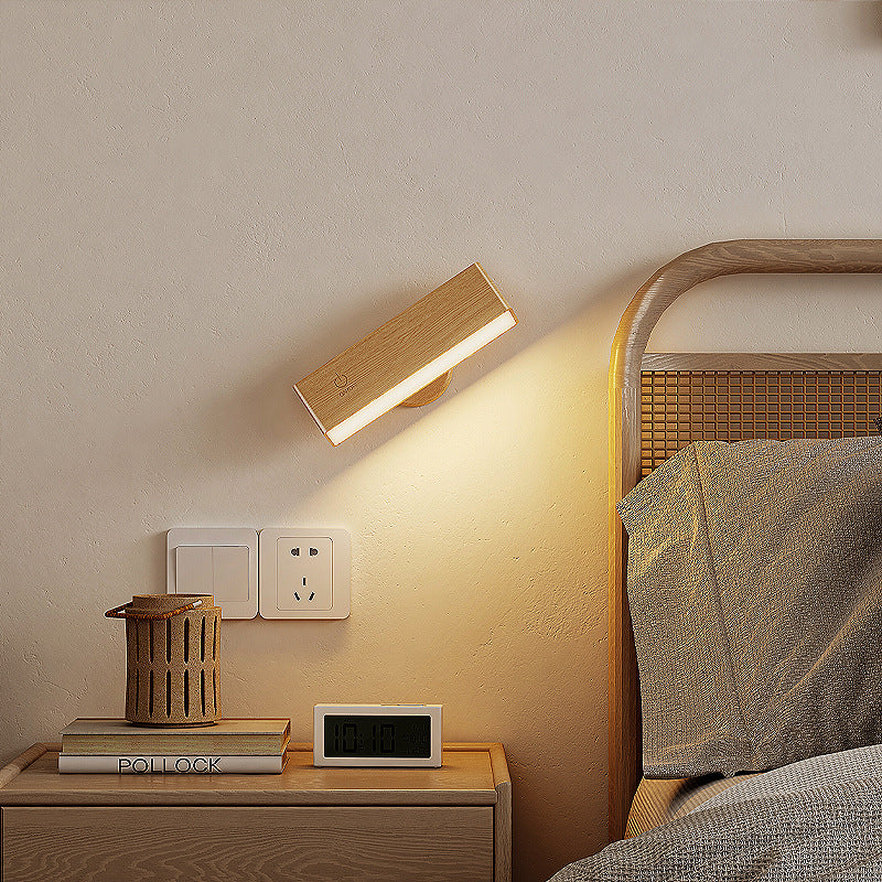 Cordless rechargeable wall sconce with magnetic mount for renters