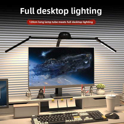 Dual-head LED desk lamp with adjustable gooseneck arms for architects