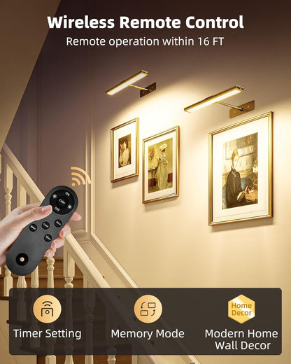 Wireless rechargeable picture light with magnetic mount for renters