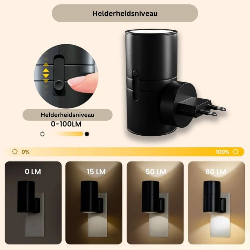 Plug-in wall sconce for renters with automatic sensor, compact design