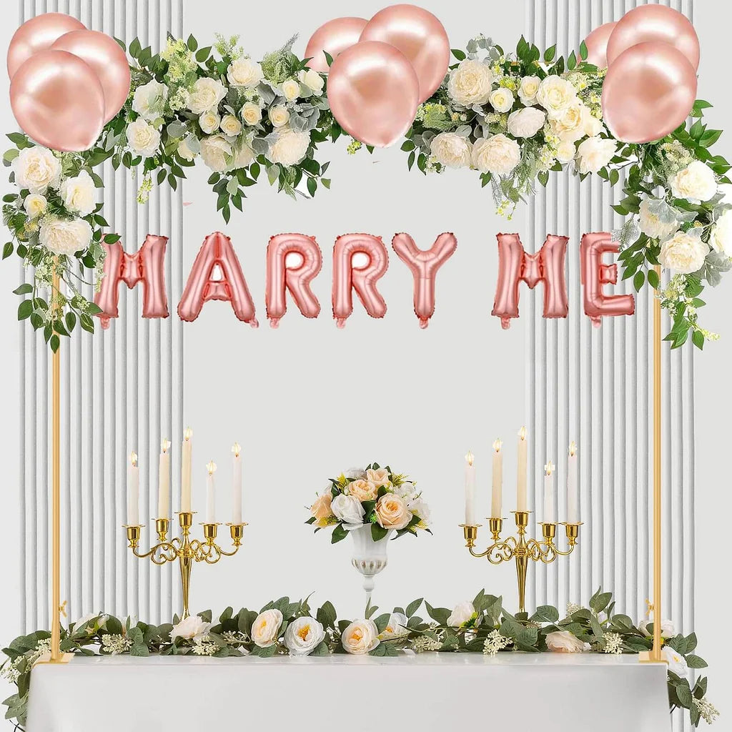 Elegant gold table arch stand with clamps for party decor
