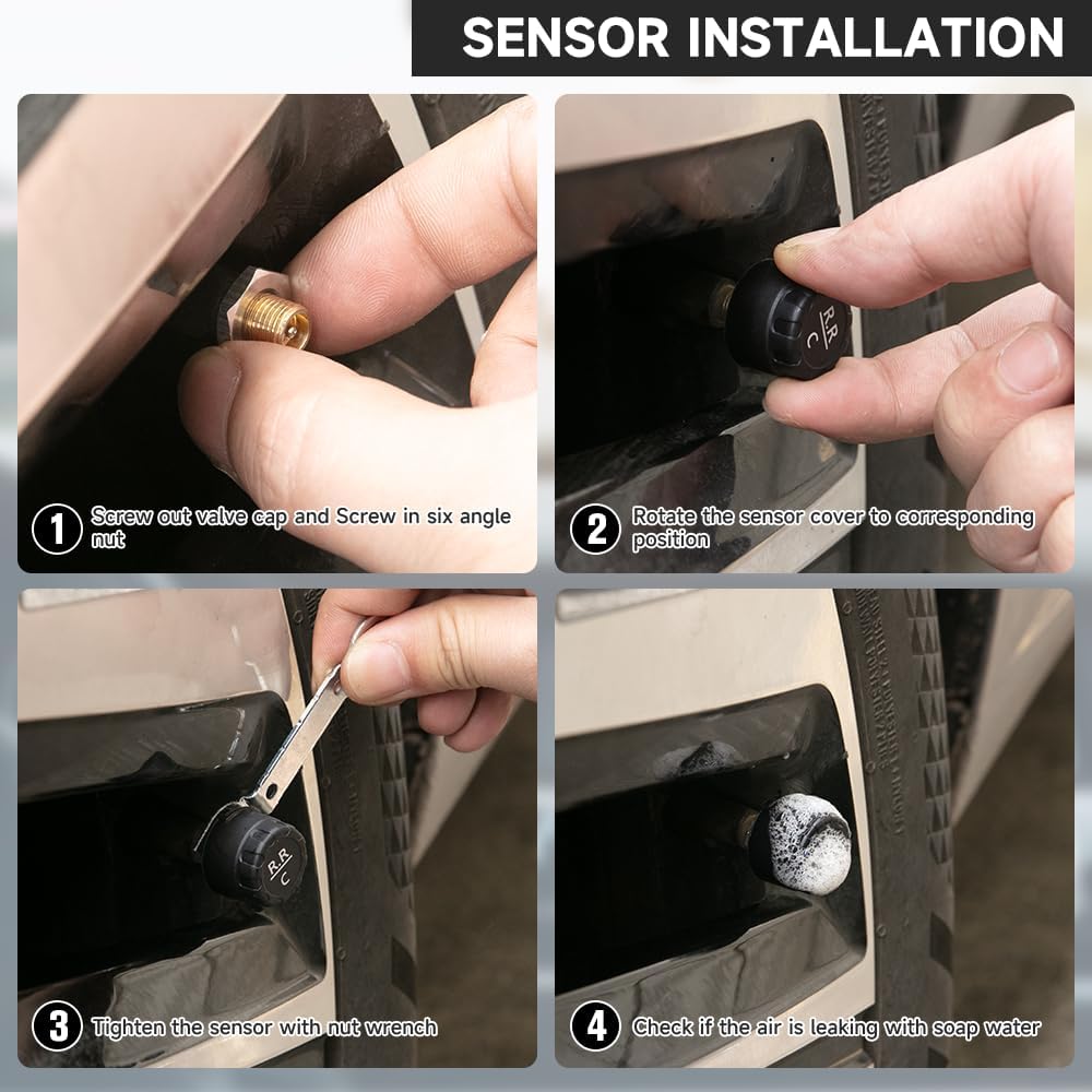 Tire pressure monitoring system with weatherproof sensors for long-distance drivers