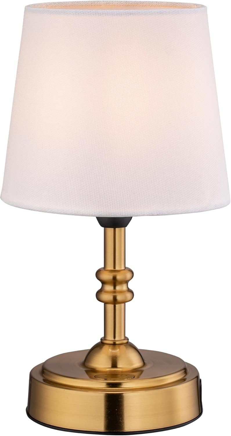 Cordless table lamp with rechargeable battery, portable for apartment dwellers