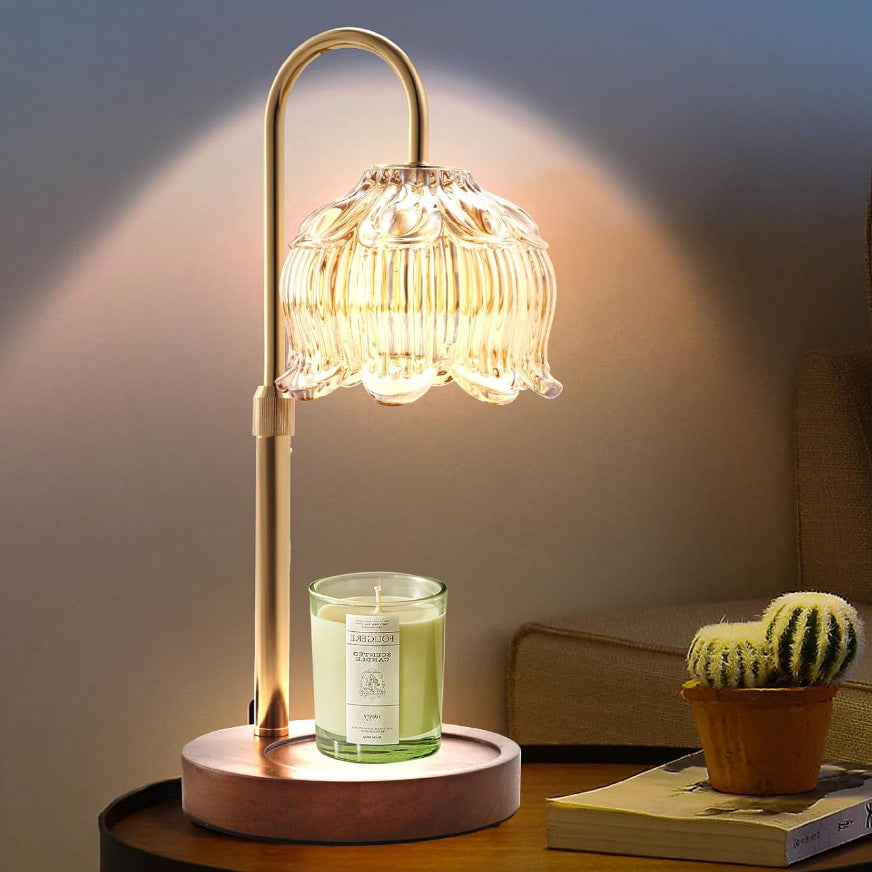 Flame-free candle warmer with adjustable lamp pole for safe scent in homes with kids and pets