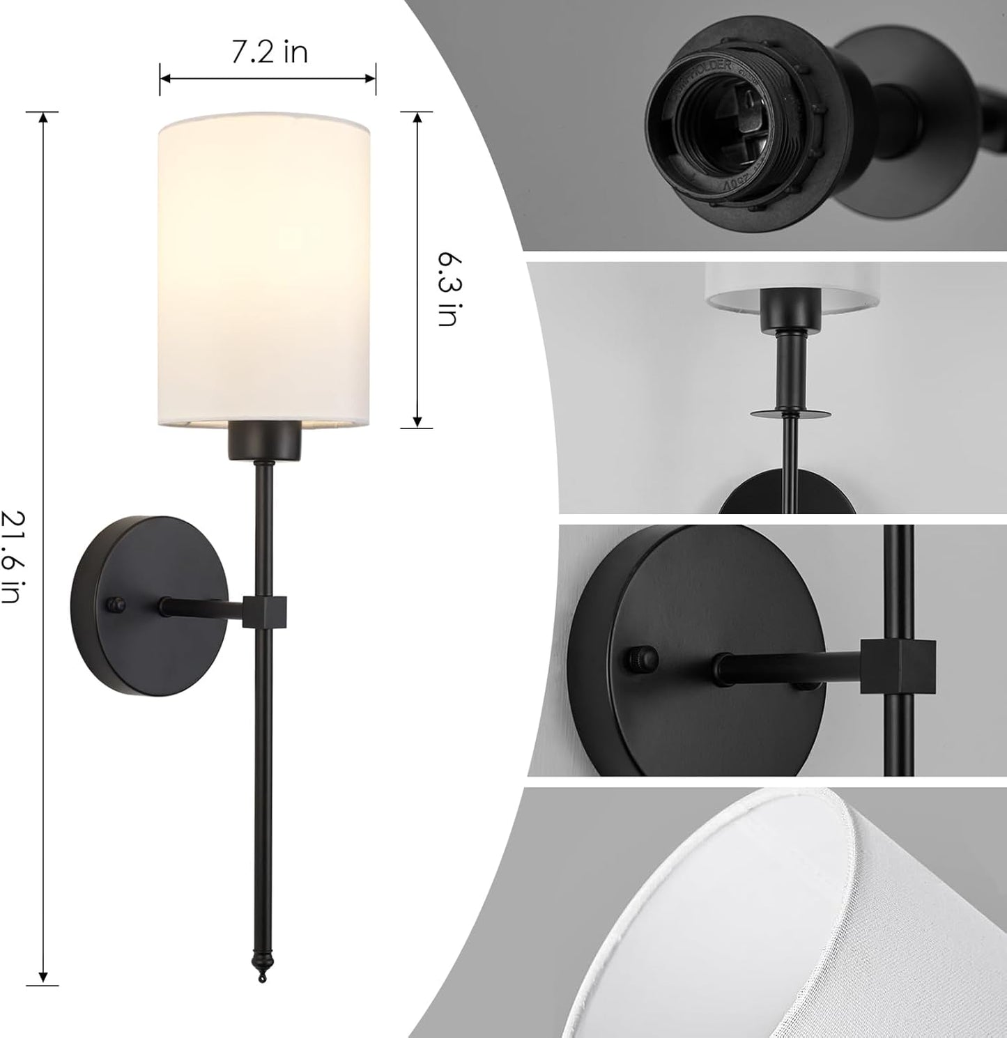 Battery-operated wireless wall sconce with remote control for renters