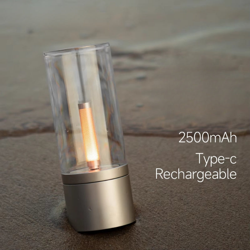 Flameless LED candle lamp with realistic flickering flame, safe for kids and pets