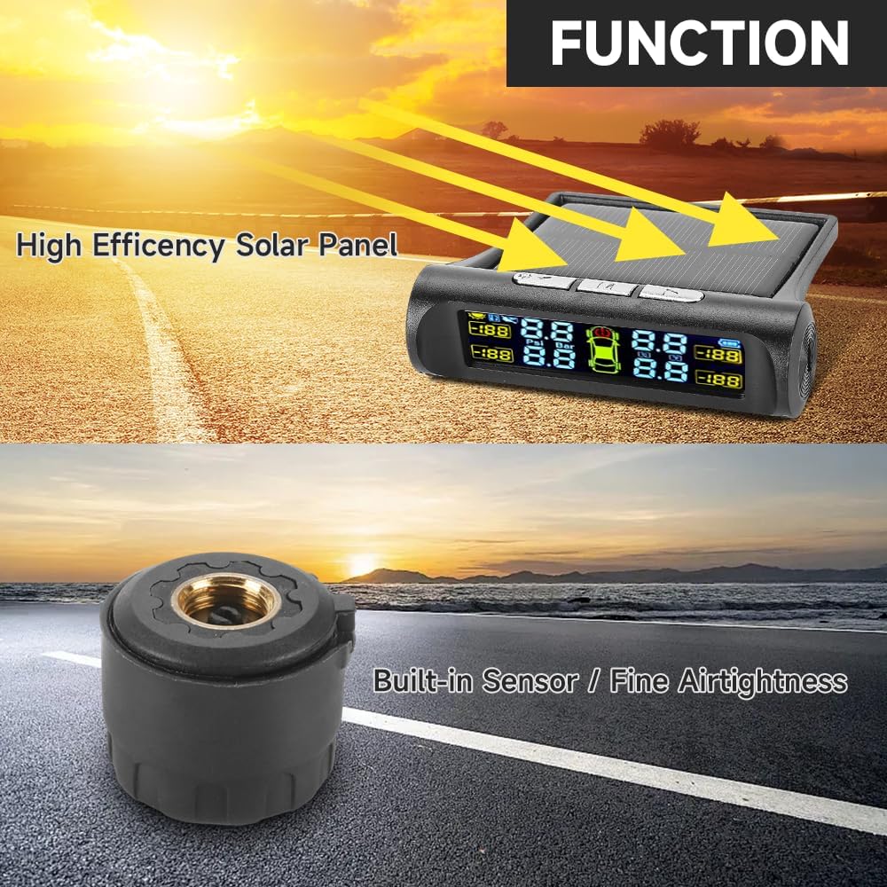 Tire pressure monitoring system with weatherproof sensors for long-distance drivers