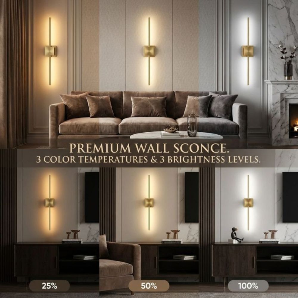 Wireless rechargeable wall sconces for renters, no wiring needed