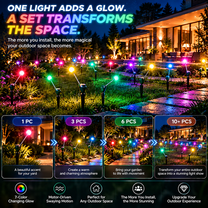 Swaying Firefly Garden Light – 7-Color Kinetic Outdoor Light for Lawn, Garden & Pathway Decor