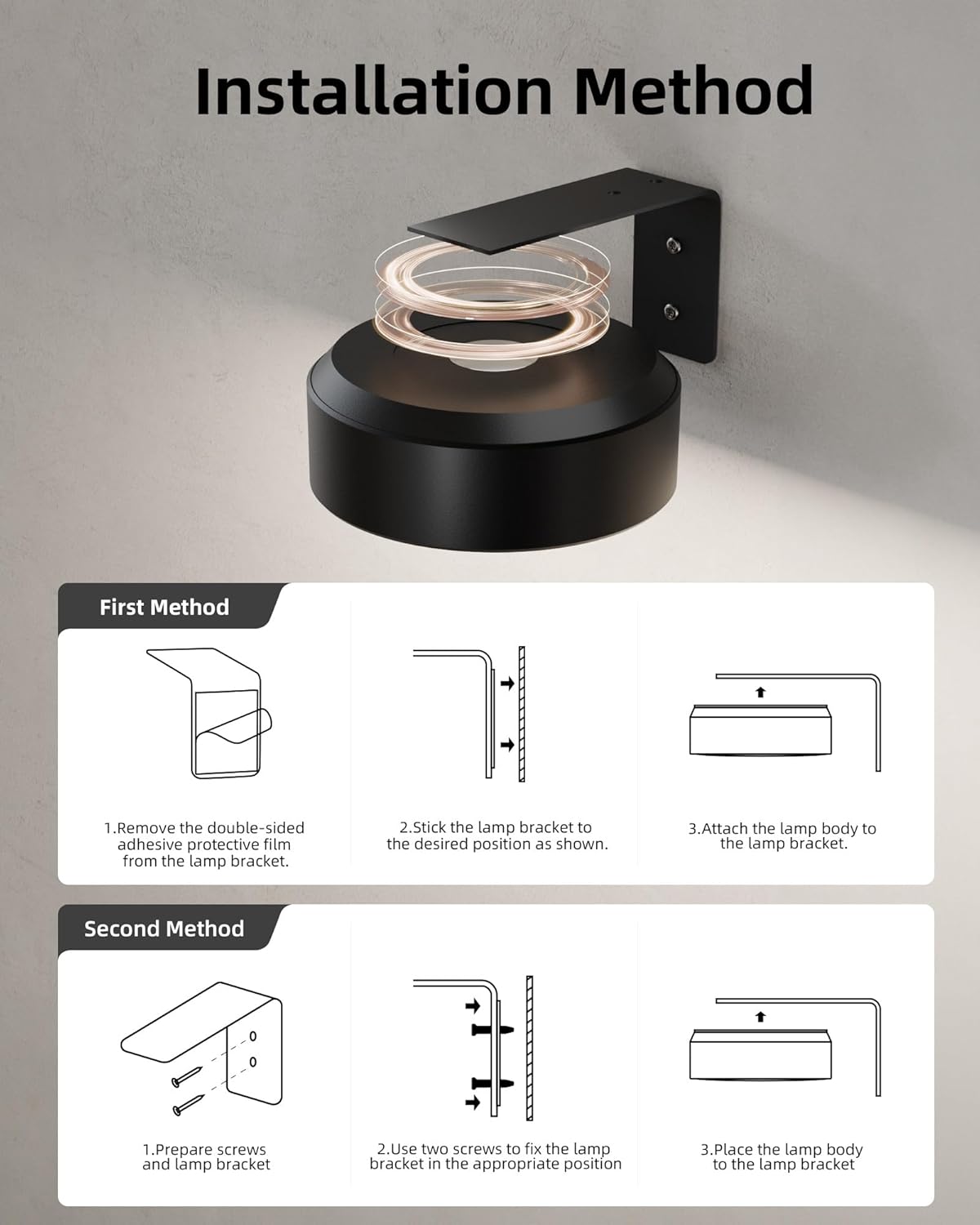 Wireless rechargeable picture light illuminating a framed photo on a wall