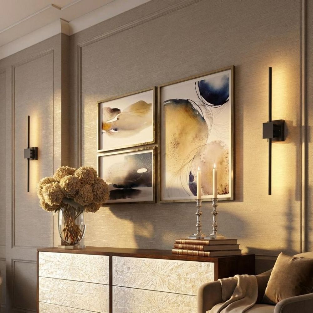 Wireless rechargeable wall sconces for renters, no wiring needed