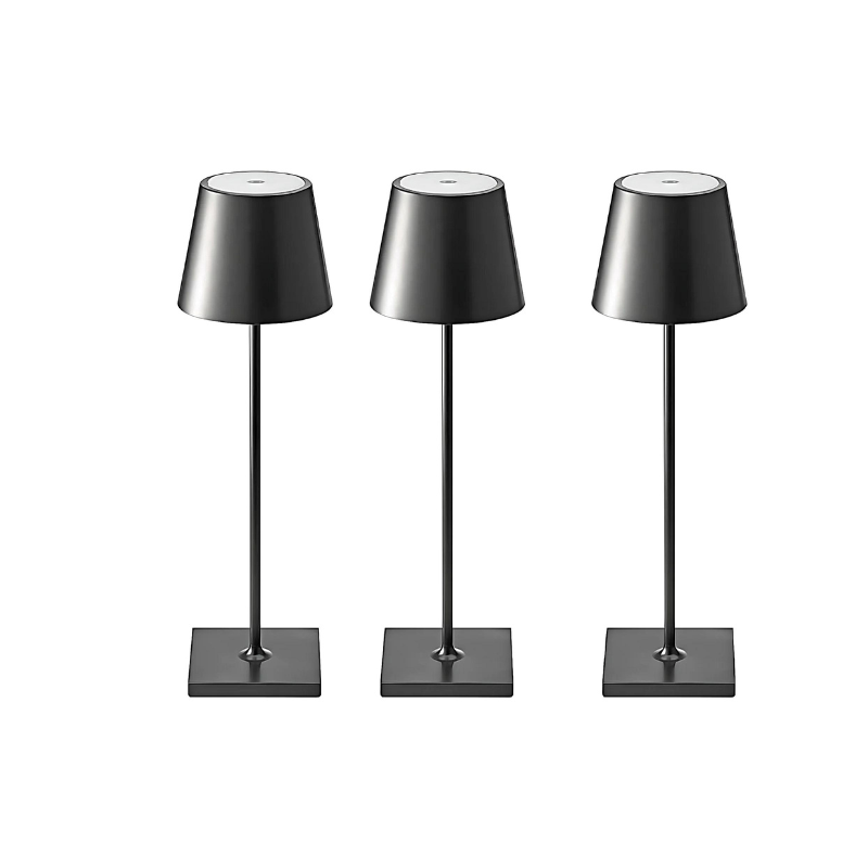 Waterproof cordless table lamp for outdoor entertaining