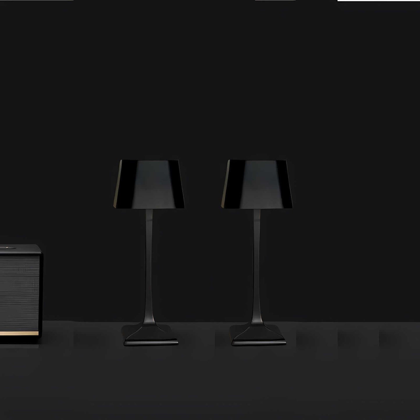 Cordless table lamp with touch controls on a bedside table, portable for any room