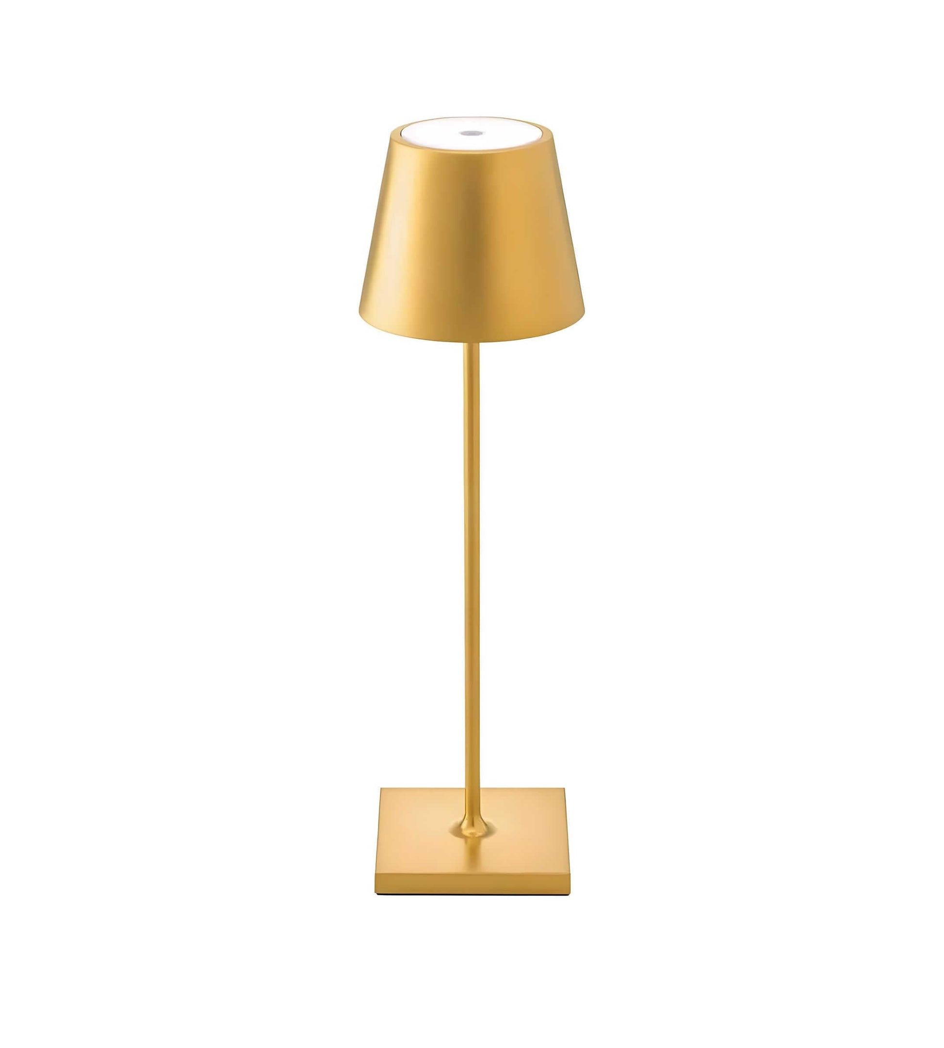 Cordless waterproof table lamp on an outdoor dining table for patio use