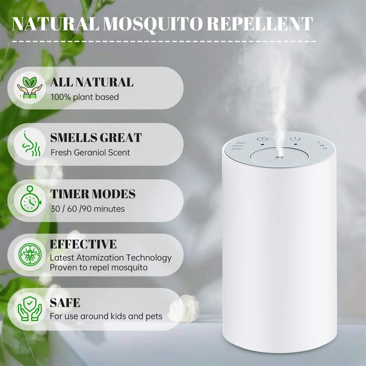Mosquito Repellent Diffuser with Natural Essential Oil