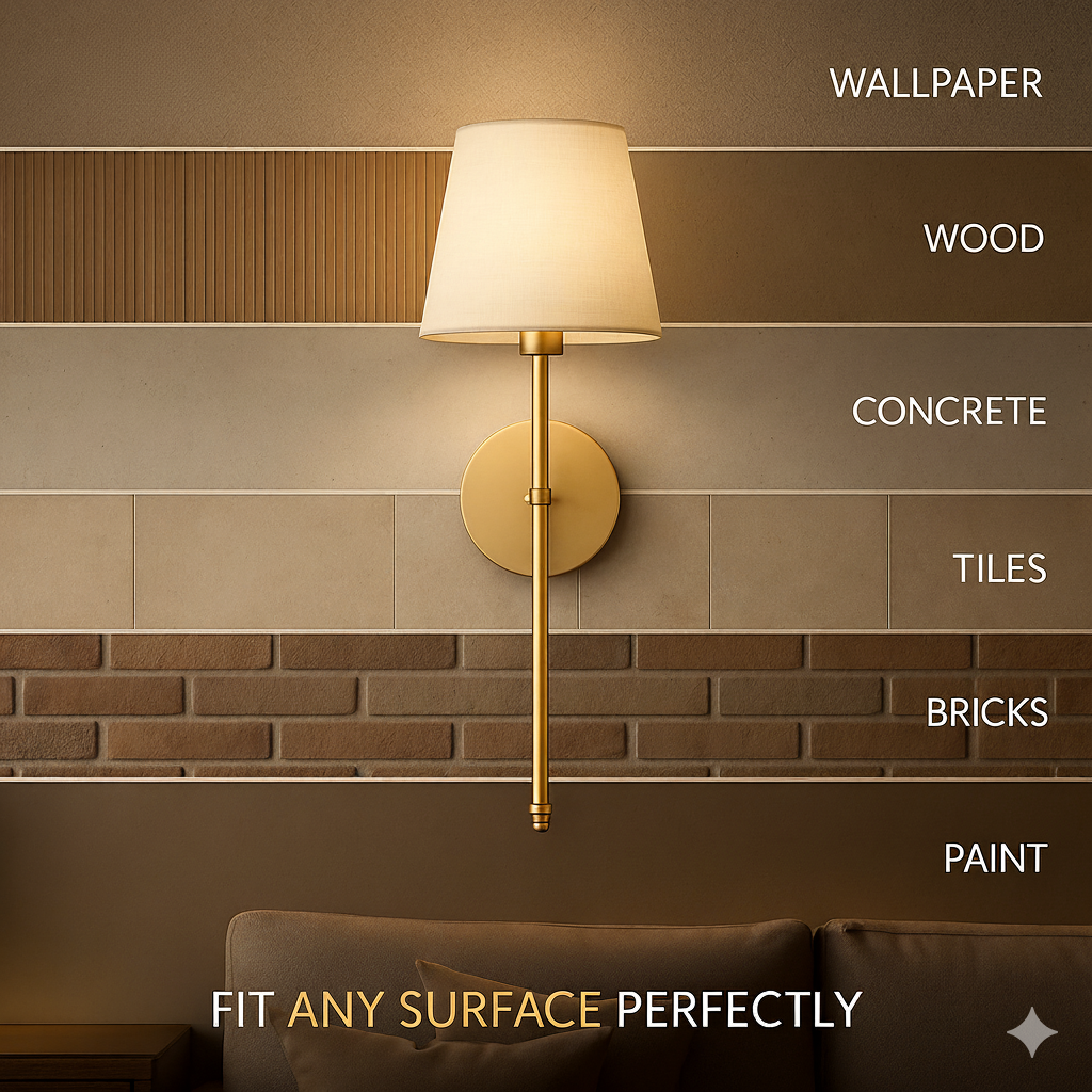 Rechargeable wall sconces with adhesive backing for renters, no drill needed