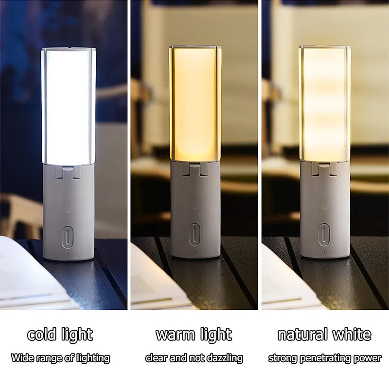 Folding camping lantern with three color modes, compact and portable for campers and hikers