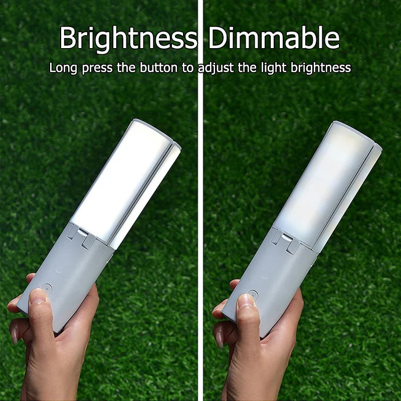 Folding camping lantern with three color modes, compact and portable for campers and hikers