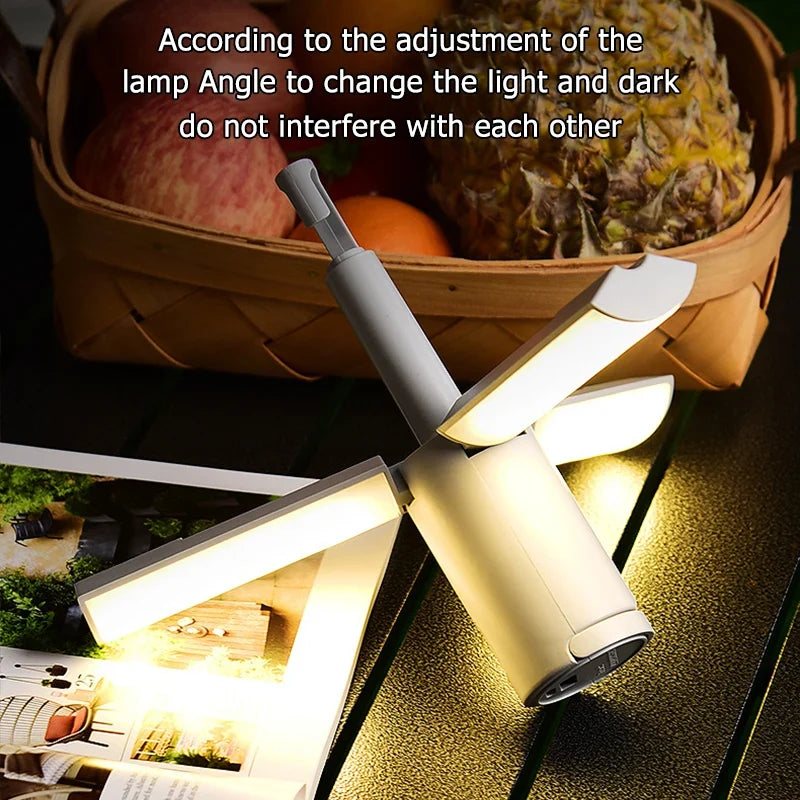 Folding camping lantern with three color modes, compact and portable for campers and hikers