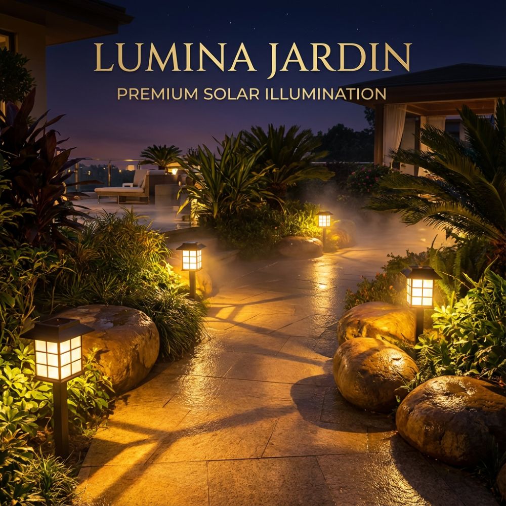 Solar pathway light on a garden walkway at dusk, no wiring needed