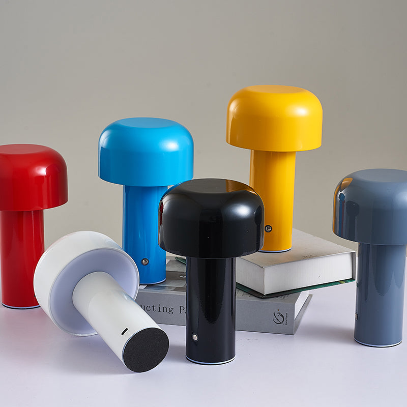 Cordless touch table lamp with mushroom design for bedroom use