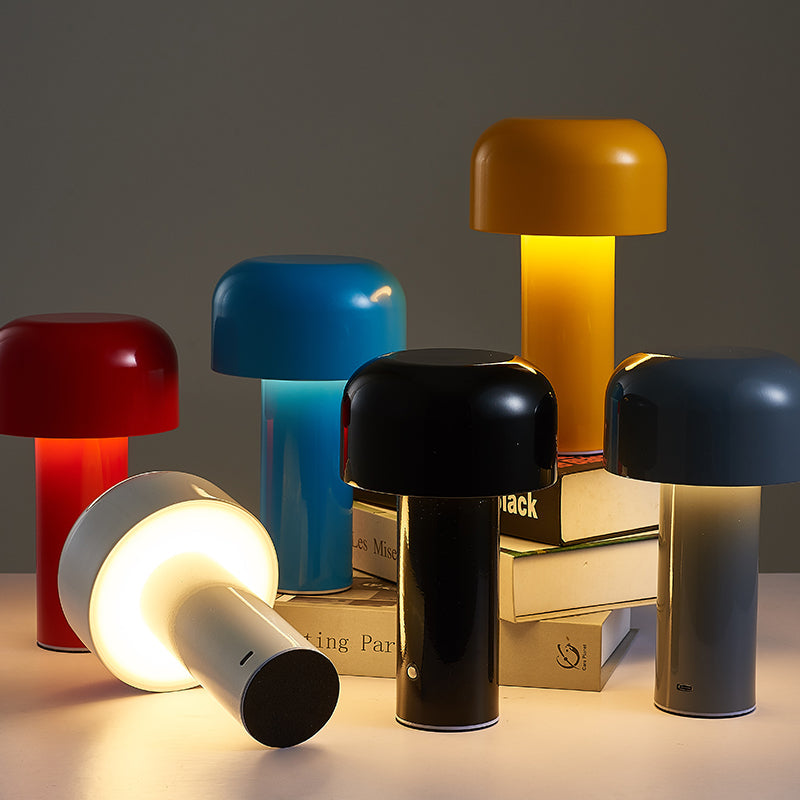 Cordless touch table lamp with mushroom design for bedroom use