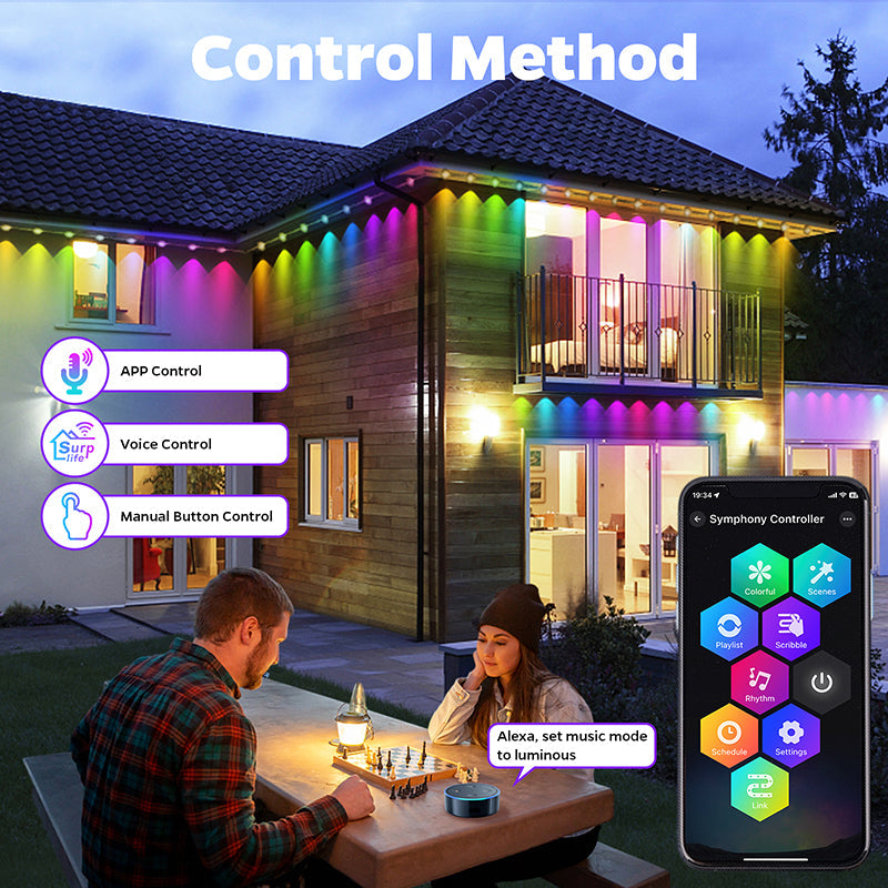 IP67 waterproof smart LED strip lights for outdoor accent lighting